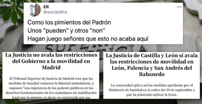 "Como los pimientos de Padrón. Unos pueden y otros non":  ¿Por qué la Justicia avaló las restricciones en León y Palencia, y en Madrid no?