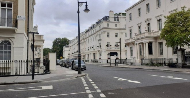 Eaton Square, la plaza más grande de Londres, contra la monarquía española