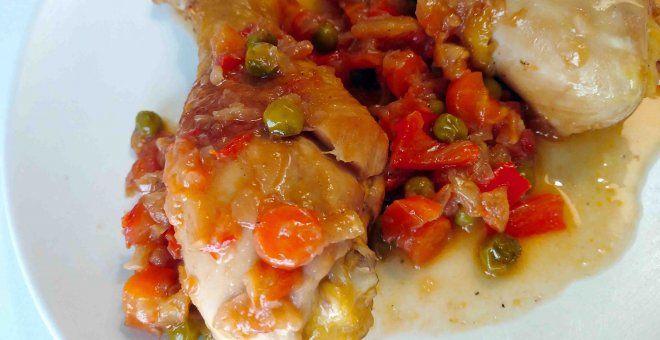 Pato confinado - Receta de pollo a la jardinera: fácil y saludable