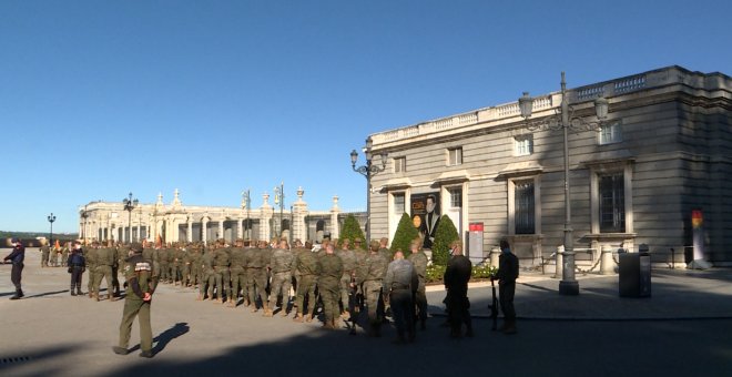 Ensayo del acto que se celebrará en el Día de la Fiesta Nacional