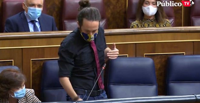 Pablo Iglesias, a Macarena Olona: "A ustedes les gustaría ser terribles fascistas pero no pasan de acomplejados reaccionarios"