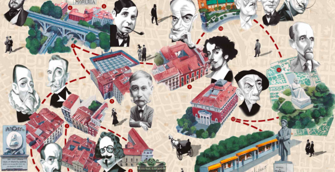 14 hombres, 0 mujeres: así es el mapa turístico literario del Ayuntamiento de Madrid