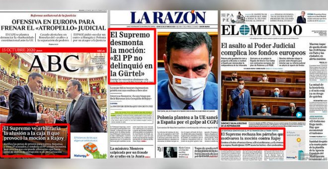 ¿Es posible vender la durísima condena al PP por la Gürtel como un éxito para el partido? La prensa de la caverna acepta el reto