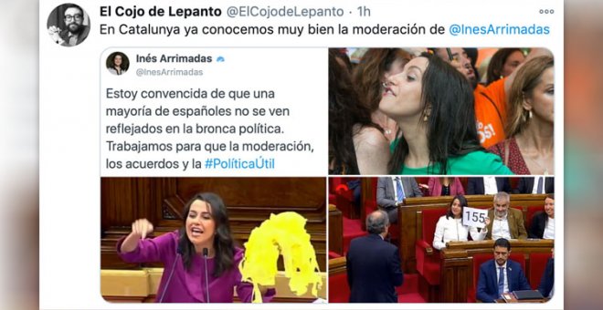 Arrimadas denuncia la "bronca política" y los tuiteros le recuerdan su trayectoria: "Te tienes que reír..."