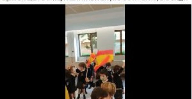 Bulocracia - Niños con banderas "de un colegio público de Rota" que son de uno privado de Pozuelo