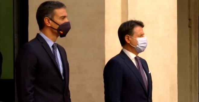 Sánchez se reúne con Giuseppe Conte en el Palazzo Chigi