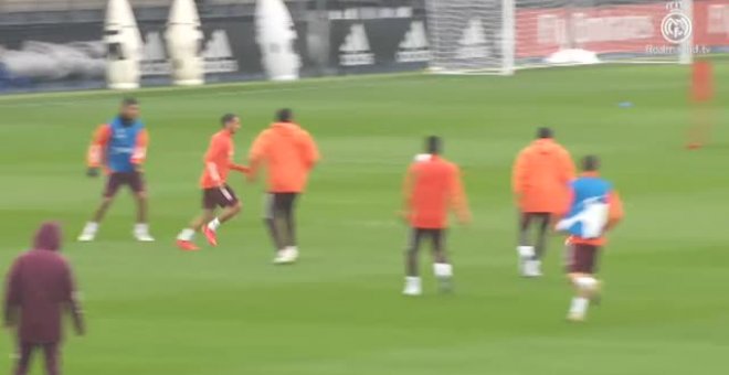 Útimo entrenamiento del Real Madrid antes de su debut en Champions League