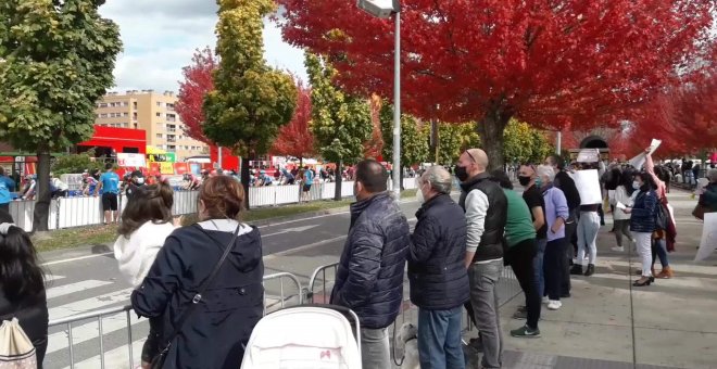 Protesta de hosteleros en Pamplona coincidiendo con la Vuelta a España