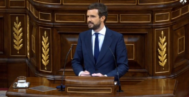 Casado carga contra la moción de "impostura" de Abascal