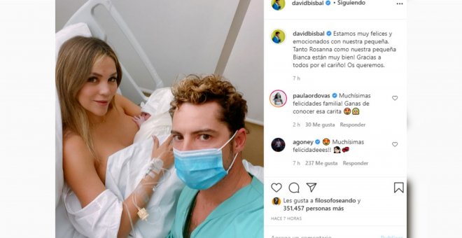 David Bisbal y Rosanna Zanetti, dan la bienvenida a su segunda hija en común