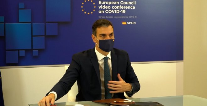 Sánchez participa por videoconferencia en el Consejo Europeo sobre Covid