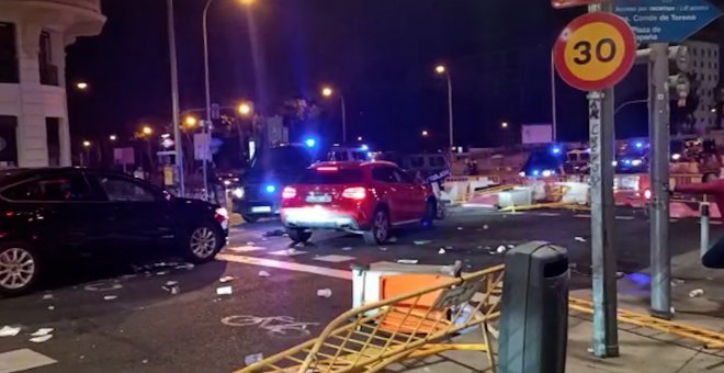 Disturbios anoche en la Gran Vía de Madrid