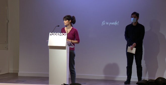 Rueda de prensa de los portavoces de Podemos, Isa Serra y Rafa Mayoral