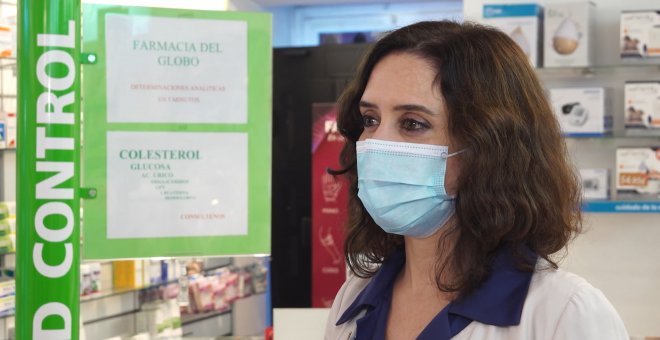 Ayuso dice que las farmacias están preparadas para hacer test Covid