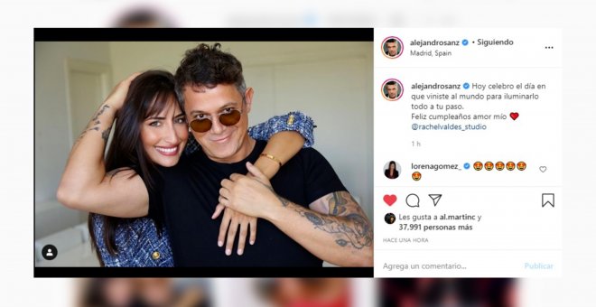 Alejandro Sanz declara su amor por Rachel Valdés el día de su cumpleaños