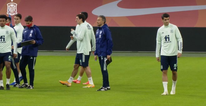 Entrenamiento de la Selección española en el Johan Cruyff Arena de Ámsterdam