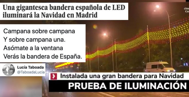 "No os acordáis, pero los reyes magos llevaron al niño oro, incienso, mirra y una bandera de España de 75 metros cuadrados"