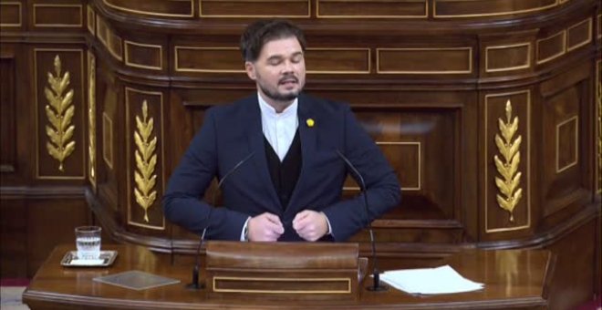 Rufián: "Afirmar que se pueden acordar los presupuestos con Cs y ERC es mentir a sabiendas"