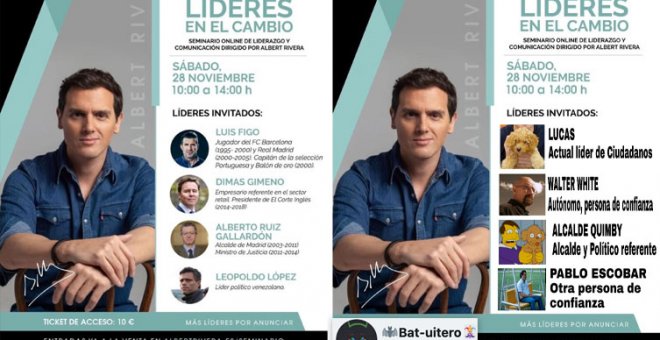 "Líderes en caspa": críticas (y memes) con el cartel de un seminario en "liderazgo" dirigido por Albert Rivera