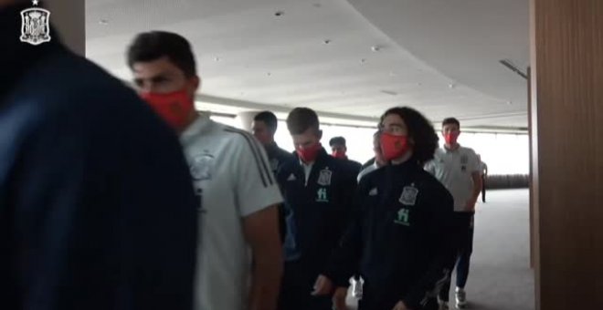 Sesión de vídeo previa al partido contra Alemania