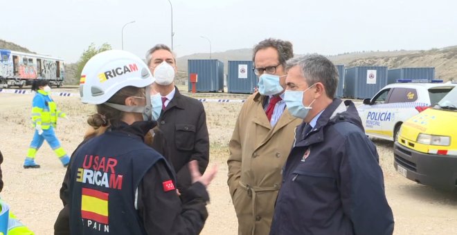 Enrique López asiste al simulacro de intervención en un terremoto