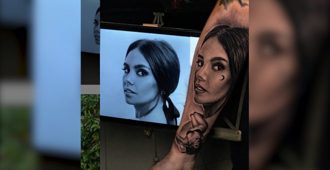 Cristina Pedroche comparte en redes el tatuaje de un seguidor con su rostro