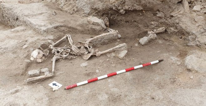 Hallan el cuerpo de un ajusticiado de la Guerra de los Dos Pedros en una fosa de Alacant
