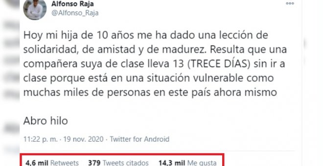 La lección de vida y amistad de una niña de 10 años con una compañera de colegio que ha conquistado las redes