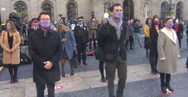 Acto contra la violencia machista en Barcelona