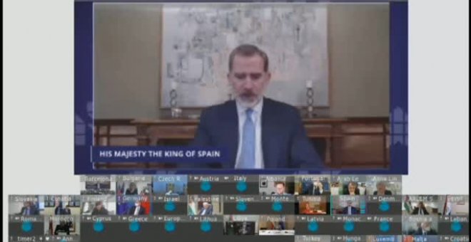 El rey interviene telemáticamente en el Foro Mediterráneo por primera vez desde que inició la cuarentena