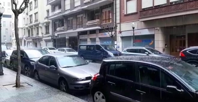 Intensa granizada en Bilbao