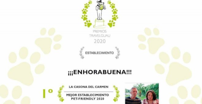 La Casona del Carmen de Noja logra el premio al Mejor establecimiento de España para el turismo con mascotas