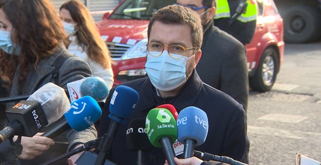 Aragonès: "La prioridad es que lo bomberos entren"