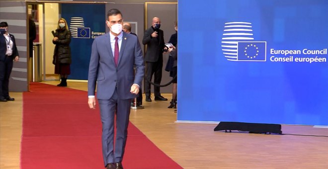 Llegada de Sánchez al Consejo Europeo