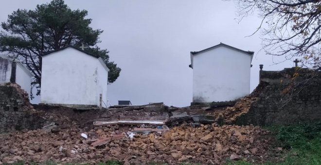 Las obras para reparar el muro del cementerio de Geloria comenzarán el lunes