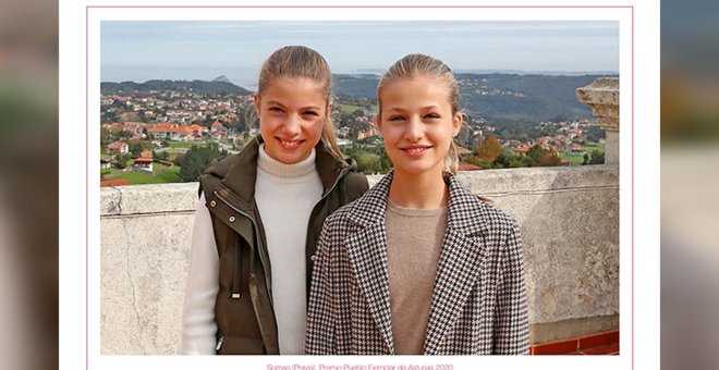 Los Reyes felicitan la Navidad con una instantánea de sus hijas en Asturias