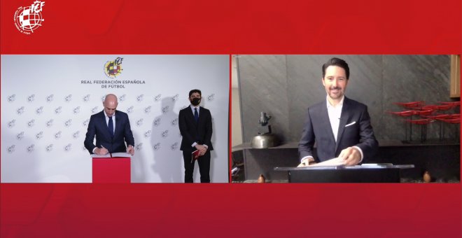 Rubiales anuncia un acuerdo de colaboración con el fútbol mexicano
