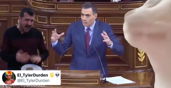 "Pedro Sánchez unplugged": el descacharrante videomontaje de un tuitero con la intervención del presidente en el Congreso