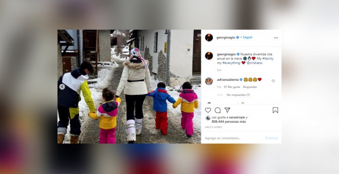 Georgina Rodríguez disfruta de la nieve junto a todos sus hijos