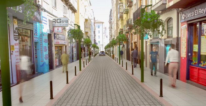 El Ayuntamiento de Santander reconoce que ejecutaron un proyecto que está "mal hecho" porque "las farolas tocaban con las fachadas de la vivienda de la calle"