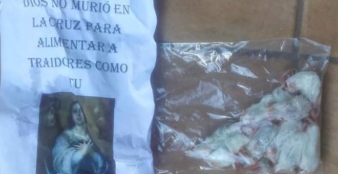 Dejan ratas muertas e insultos a las puertas de una iglesia protestante de Santander