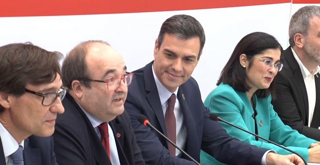 Illa asume el mando de la candidatura del PSC con el apoyo de Iceta y Sánchez