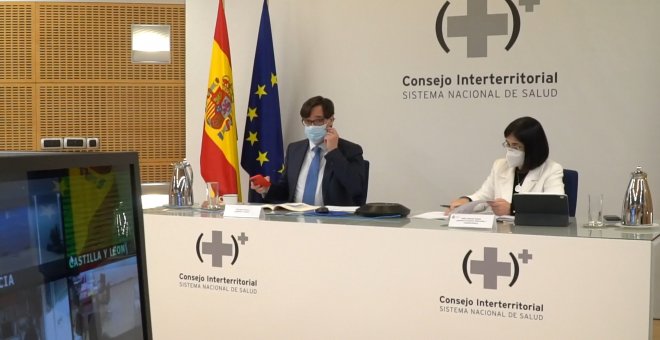 Darias e Illa durante el Consejo Interterritorial del Sistema Nacional de Salud