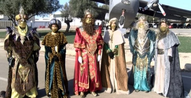 Los Reyes Magos llegan a la Base Aérea de Alcantarilla (Murcia)