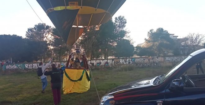 Los Reyes Magos parten en globo a visitar a niños de Cáceres