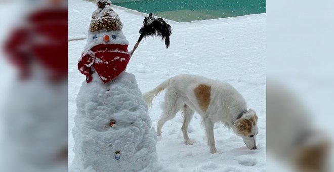 Malú enseña su jardín nevado adornado con un muñeco de nieve