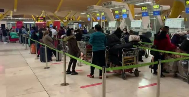 Caos en Barajas por la cancelación de vuelos debido al temporal de nieve