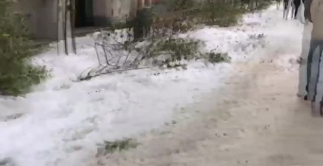 Árboles y cornisas se suman a la amenaza de la nieve en Madrid