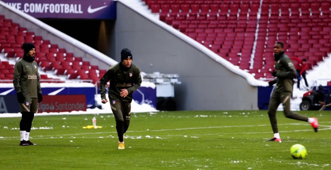 El Wanda Metropolitano, listo para el Atlético-Sevilla tras el temporal