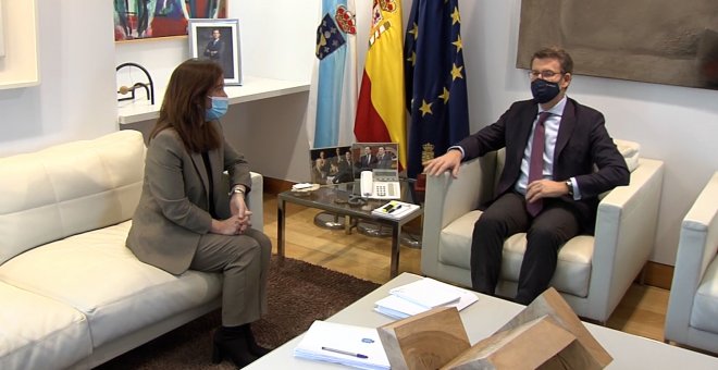 Feijóo se reune con la alcaldesa de A Coruña, Inés Rey